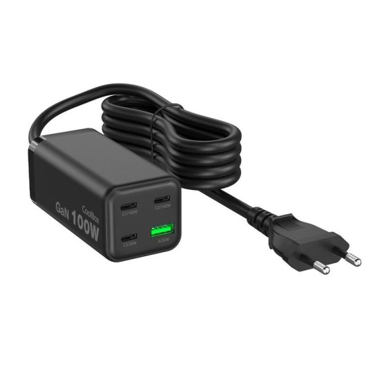 Base di Carica CoolBox ChargeMaster 4 Pro 100W GaN 3 USB-C USB-A