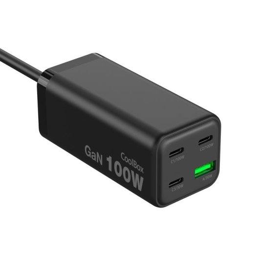 Base di Carica CoolBox ChargeMaster 4 Pro 100W GaN 3 USB-C USB-A