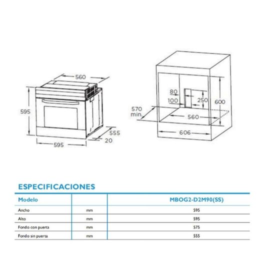 Horno Multifunción Midea MBOG2-D2M90(WH) 70L 60cm Hidrolítico con WiFi Blanco