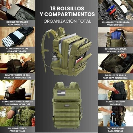 Numada Army B50 Mochila Táctica Verdeverde