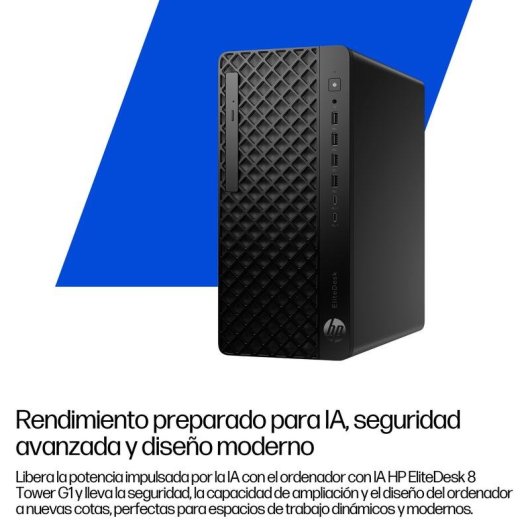 PC de bureau HP EliteDesk 8 G1i Tower Intel Core Ultra 7 265 16Go 512Go SSD Windows 11 Pro Bluetooth 5.4 WiFi 7
