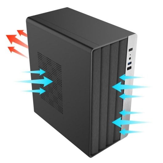 Boîtier PC CoolBox M870 Micro ATX USB-C 3.2 Gen1 500W Noir