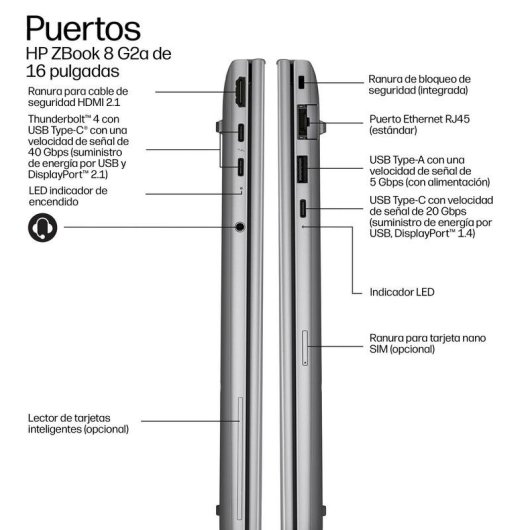 Portátil HP ZBook 8 G2a 16" AMD Ryzen AI 9 HX PRO 32GB 1TB SSD Radeon 890M Windows 11 Pro