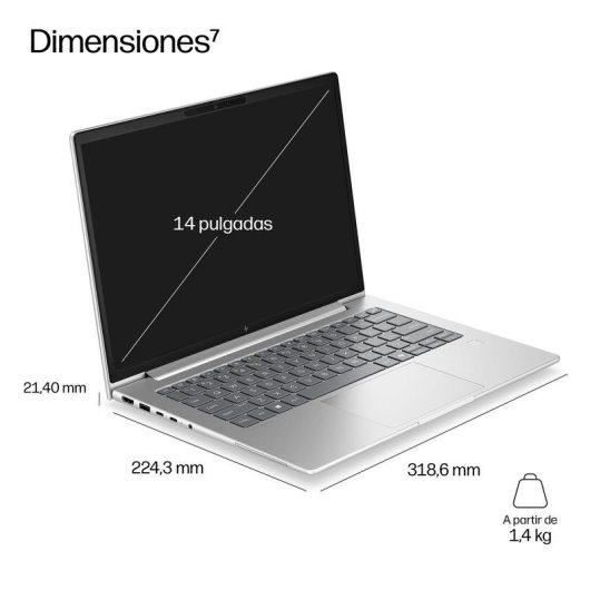 Portátil HP EliteBook 6 G2a 14" AMD Ryzen 5 230 16GB 512GB SSD Radeon 760M Windows 11 Pro