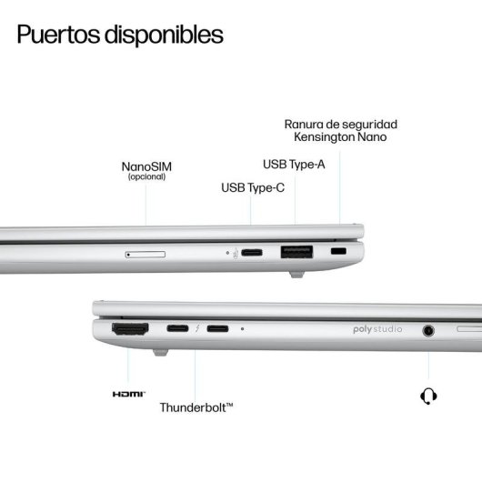 Portátil HP EliteBook 8 G1i 14" Intel Core Ultra 7 258V 32GB Intel Arc Graphics 1TB SSD Windows 11 Pro Segurança biométrica