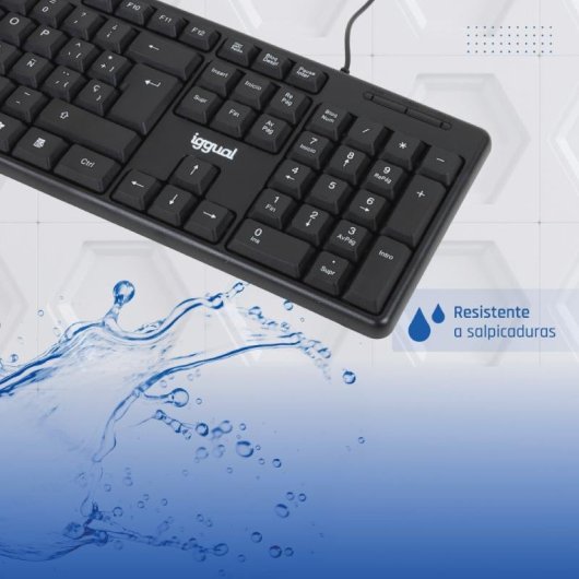 Teclado IGGUAL CK-STANDARD-105T com fios USB completo QWERTY preto