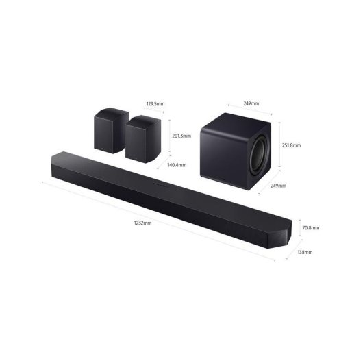 Barra de Sonido Samsung Q990H 11.1.4 756W Bluetooth WiFi Dolby Atmos Noire