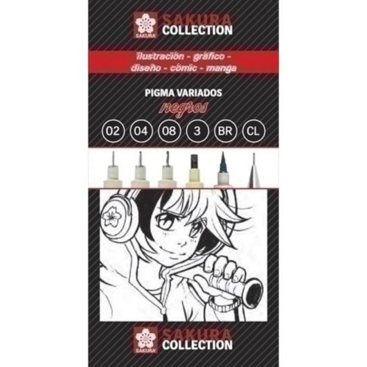 Set Filzstifte Talens Sakura Collection Pigma bunt + Bleistiftspitzer schwarz