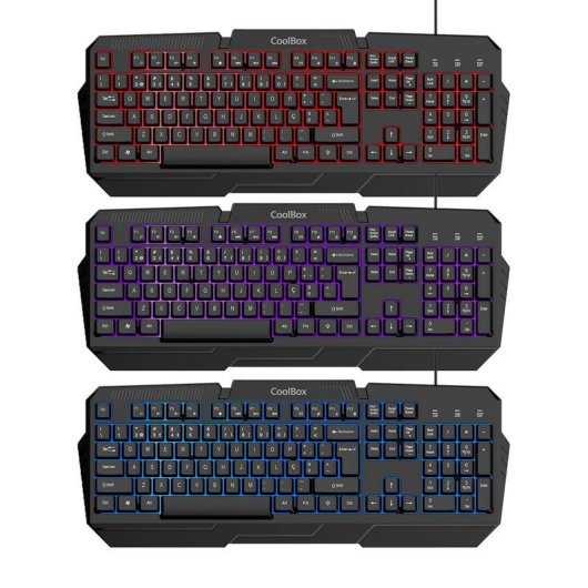 Teclado CoolBox XWING2 com fios retroiluminado com rato português