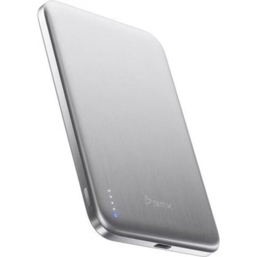 Kabelloses Powerbank Prestigio Aluminium Titan Silber