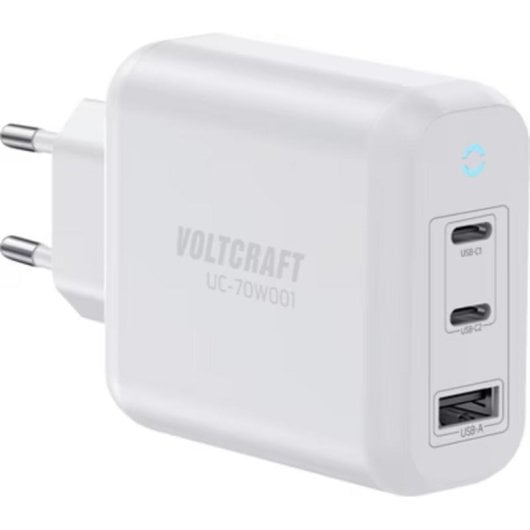 Caricatore USB Voltcraft VC-18791125 70W GaN 3 porte ricarica rapida