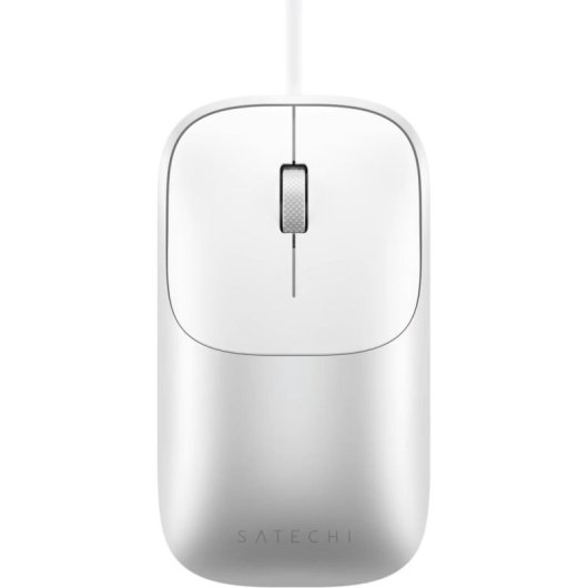 Ratón Satechi Slim LX USB-C 1200 DPI Argent Blanc Ergonomique Ambidextre