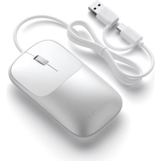 Ratón Satechi Slim LX USB-C 1200 DPI Argent Blanc Ergonomique Ambidextre