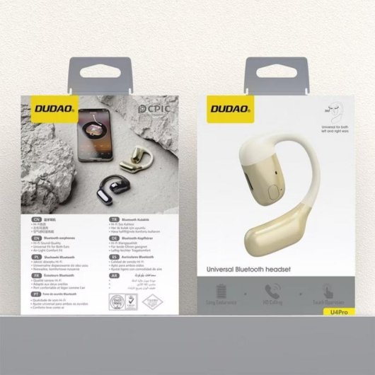 Cuffie Dudao U4A wireless Bluetooth 5.3 Over Ear con microfono beige oro