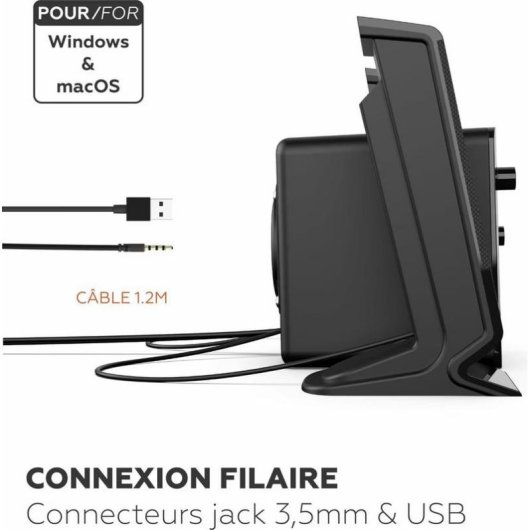Altoparlanti Mobility Lab PC 2.1 USB compatti con cavo retrattile