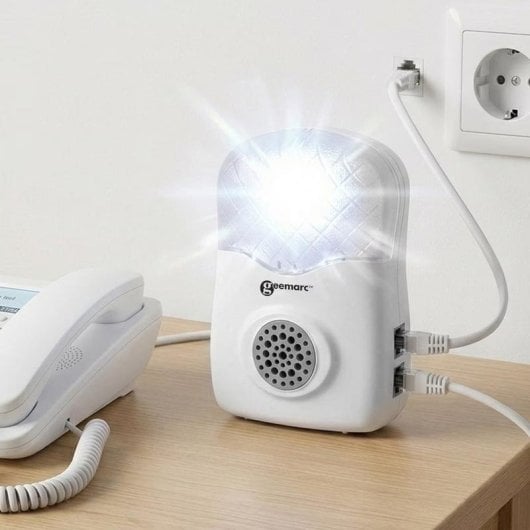 Timbre Geemarc CL12 con amplificador de volumen y señal luminosa