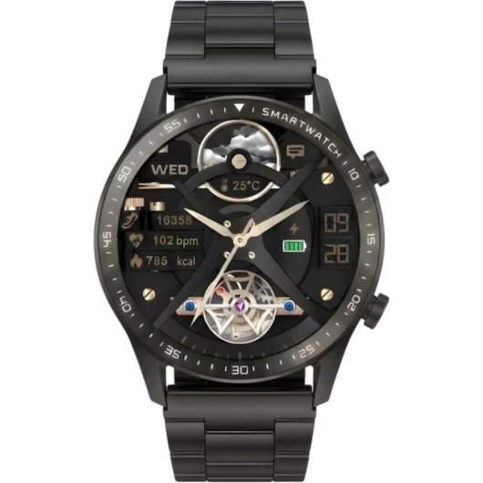 Gravity GT10-1 Bluetooth 1,39" Noir Bracelet Unique IP68 Tensiomètre Pulsomètre