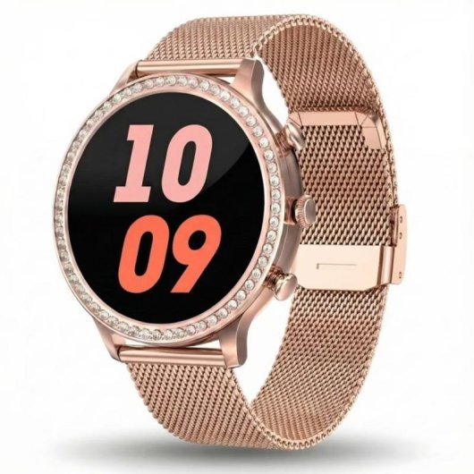 Gravity GT5-5 Bluetooth 1,32" Rose Gold Bracelet Acier Silicone IP68 Tensiomètre