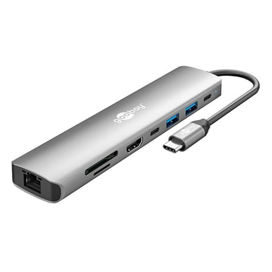Hub Goobay 8 porte USB 3.0 Tipo C 100W modello 79146 con HDMI e RJ45