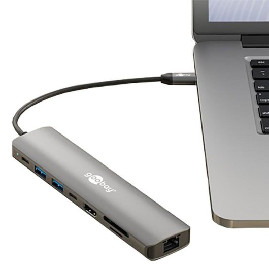Hub Goobay 8 porte USB 3.0 Tipo C 100W modello 79146 con HDMI e RJ45