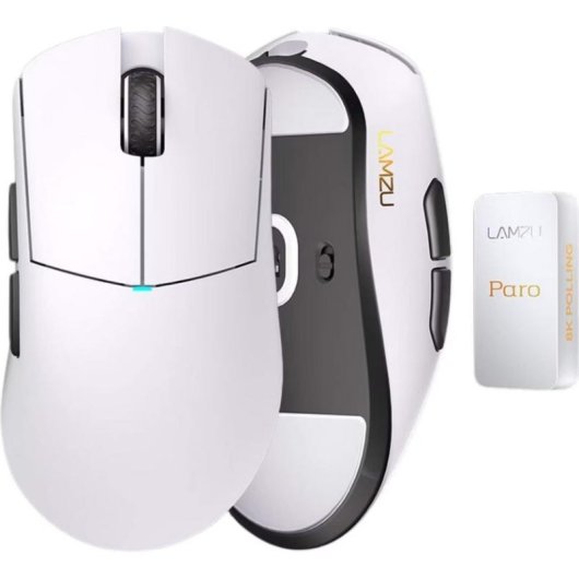 Ratón Lamzu Paro Aurora Gaming Wireless 30000 DPI Polar White 8000Hz 5 Botones
