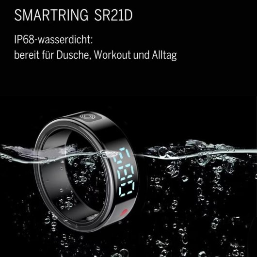 Anillo inteligente Bea-Fon SR21D-BK-13 Talla 13 Bluetooth IP68 5 días Negro