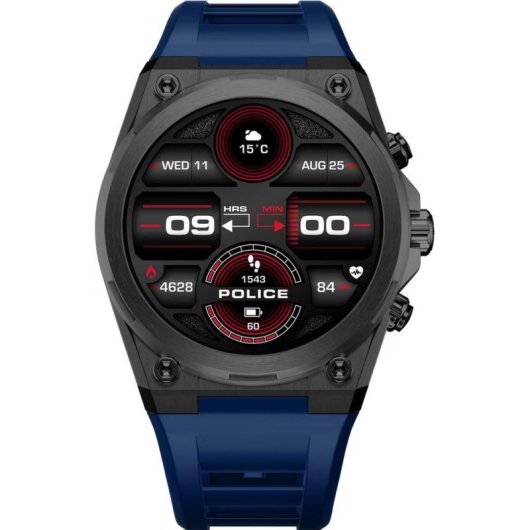 Police PEIUN00003X1 Bluetooth 47,5mm Gunmetal Noir IP68 5ATM Cardiofréquencemètre