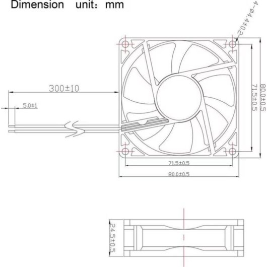 Refrigeración aire Tru Components 80 mm 3600 RPM TC-MX8025 silencioso
