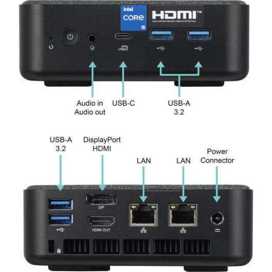 Barebone Acer Veriton NUC Intel Core i5-1334U 64GB DDR4 SO-DIMM Multimedia
