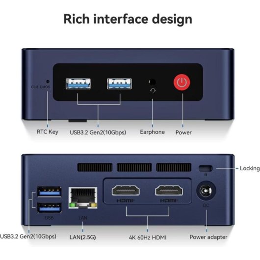 Mini PC Beelink Mini S12 Intel N95/8GB/256GB SSD/Intel UHD Graphics/Windows 11 Home