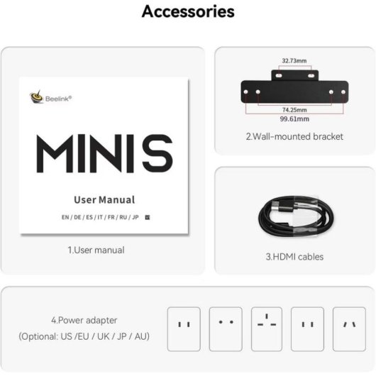 Mini PC Beelink Mini S12 Intel N95/8GB/256GB SSD/Intel UHD Graphics/Windows 11 Home