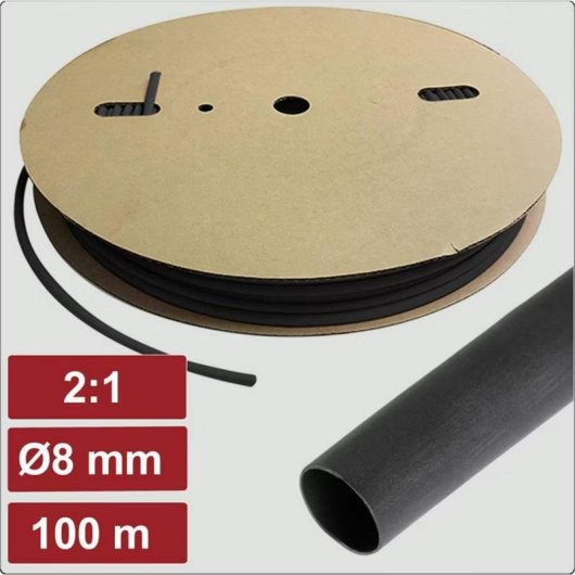 Tubo Retráctil Electronic Garage EG25CA005 8 mm 4 mm 2:1 100 m preto