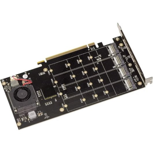 Interner PCIe x16 Controller Kalea-informatique für 4 M.2 NVMe SSDs mit Lüfter