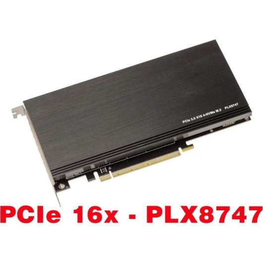 Interner PCIe x16 Controller Kalea-informatique für 4 M.2 NVMe SSDs mit Lüfter