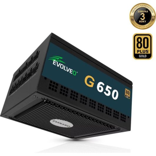 Fonte de Alimentação Evolveo G650 Certificação 80+ Gold 650W modular ventoinha silenciosa