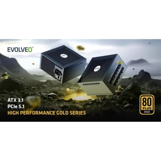 Fonte de Alimentação Evolveo G650 Certificação 80+ Gold 650W modular ventoinha silenciosa