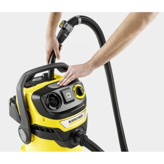 Aspiradora industrial con bolsa Kärcher WD 5 Control P 1200W 25L negra y amarilla