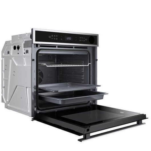 Forno da Incasso Whirlpool WOI6L8PBSXA Pirolitico+Idrolitico 73L 60cm A+ Grill Nero Inox