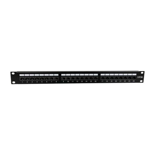 Painel de patch Lanview LVR-CAT6a-UTP-LSA 24 portas aço preto 1U