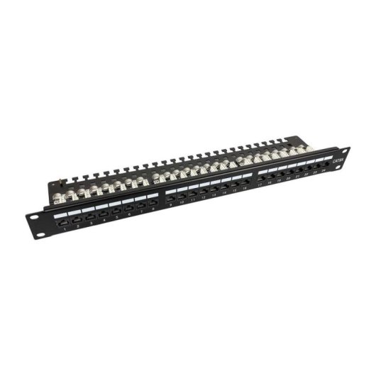 Painel de patch Lanview LVR-CAT6a-UTP-LSA 24 portas aço preto 1U