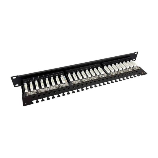 Painel de patch Lanview LVR-CAT6a-UTP-LSA 24 portas aço preto 1U