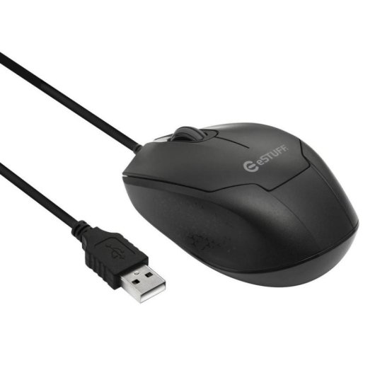 Ratón eSTUFF GLB213002 USB 1200 DPI Ambidestro Preto Clique Silencioso