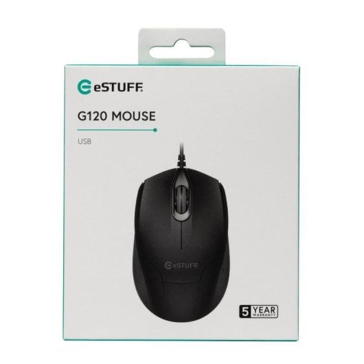Ratón eSTUFF GLB213002 USB 1200 DPI Ambidestro Preto Clique Silencioso