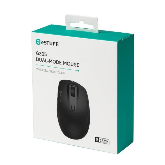 Rato eSTUFF G305 Bluetooth dual 1800 DPI Preto 6 Botões