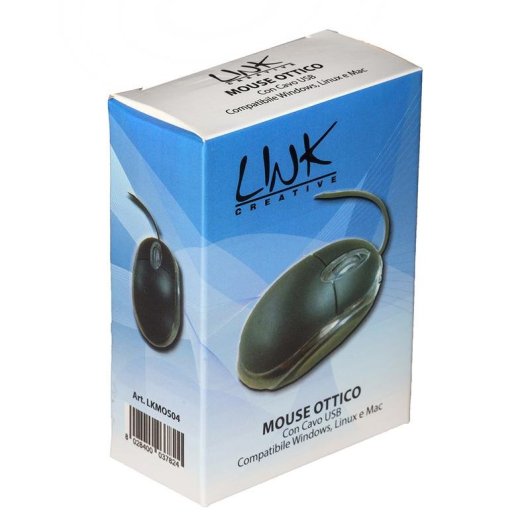 Ratón LINK LKMOS04 USB Type-A Optique 3 Boutons Noir Droitier
