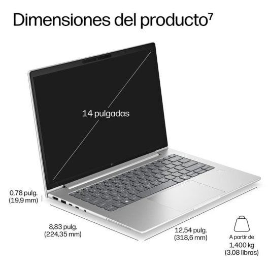 Portátil HP EliteBook 6 G2i 14" Intel Core Ultra 7 366H 24GB 512GB SSD Intel Graphics Windows 11 Pro