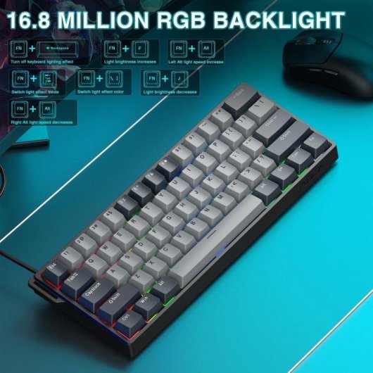 Tastiera Aula Win60 He Pro Magnetica 60% Rapid Trigger 8000Hz RGB Hot-swappable