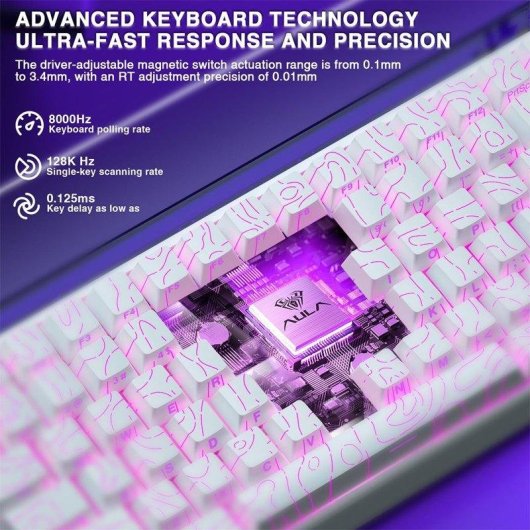 Teclado Aula Hero 84 HE Hall Effect Magnético 75% Compacto RGB Hot-Swappable