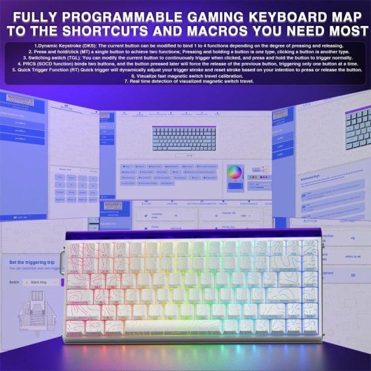 Teclado Aula Hero 84 HE Hall Effect Magnético 75% Compacto RGB Hot-Swappable