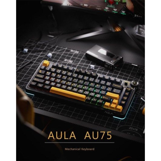 Tastiera Aula Au75 75% wireless Hot-swap RGB PBT con manopola multifunzione